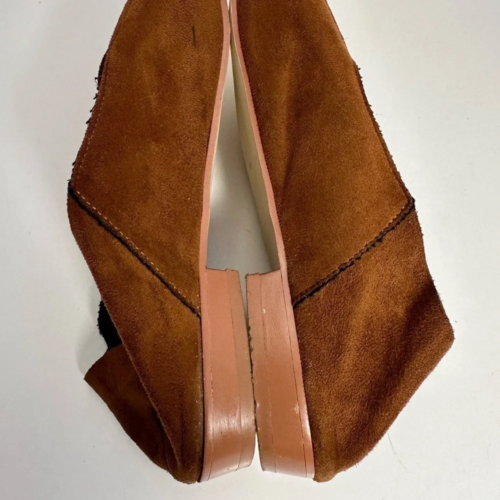 Sole Sister Gail Brown Suede Leather Collapsible Heels Slip On Flat Shoes Size 7 - Picture 3 of 9